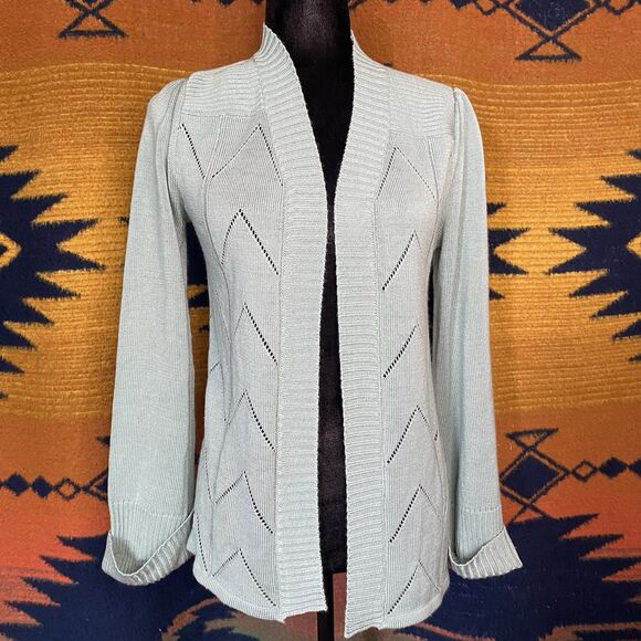 Vintage Ardee Open Knit Cardigan Sweater. Medium. Bell Cuffs. Acrylic. Boho. - Picture 1 of 16